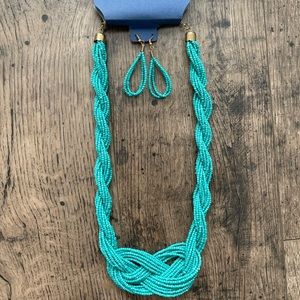 Mocha beaded necklace and earrings